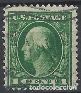 Selos: ESTADOS UNIDOS 1914 - GEORGE WASHINGTON, VERDE - USADO