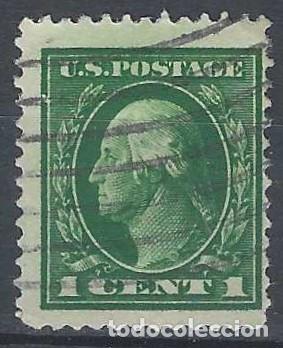 Selos: ESTADOS UNIDOS 1914 - GEORGE WASHINGTON, VERDE - USADO