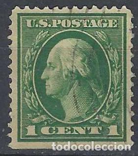 Selos: ESTADOS UNIDOS 1914 - GEORGE WASHINGTON, VERDE - USADO