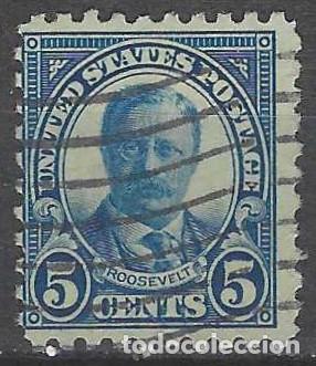 Selos: ESTADOS UNIDOS 1922 - THEODORE ROOSEVELT, AZUL, DENTADO 10 - USADO