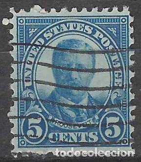 Stamps: ESTADOS UNIDOS 1922 - THEODORE ROOSEVELT, AZUL - USADO