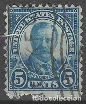 Stamps: ESTADOS UNIDOS 1922 - THEODORE ROOSEVELT, AZUL - USADO