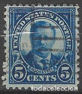 Stamps: ESTADOS UNIDOS 1922 - THEODORE ROOSEVELT, AZUL - USADO