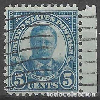 Stamps: ESTADOS UNIDOS 1922 - THEODORE ROOSEVELT, AZUL - USADO
