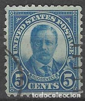 Stamps: ESTADOS UNIDOS 1922 - THEODORE ROOSEVELT, AZUL - USADO