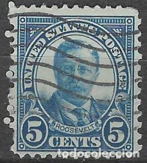 Stamps: ESTADOS UNIDOS 1922 - THEODORE ROOSEVELT, AZUL - USADO
