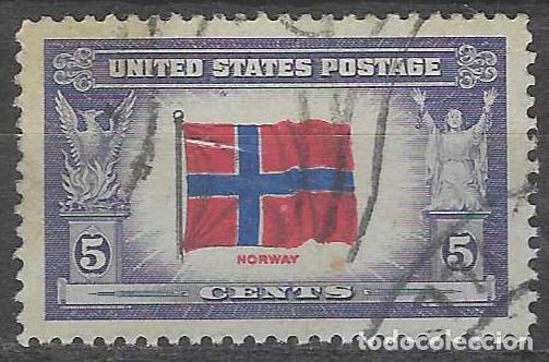 Sellos: ESTADOS UNIDOS 1943 - 2&ordf; GM, PA&Iacute;SES OCUPADOS POR EL EJE, NORUEGA - USADO