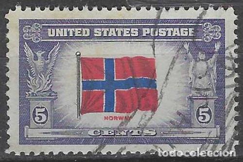 Sellos: ESTADOS UNIDOS 1943 - 2&ordf; GM, PA&Iacute;SES OCUPADOS POR EL EJE, NORUEGA - USADO