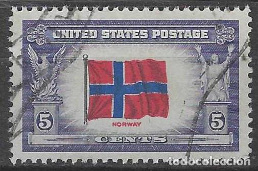 Sellos: ESTADOS UNIDOS 1943 - 2&ordf; GM, PA&Iacute;SES OCUPADOS POR EL EJE, NORUEGA - USADO