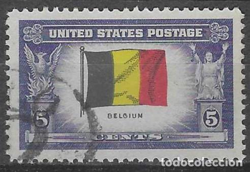 Sellos: ESTADOS UNIDOS 1943 - 2&ordf; GM, PA&Iacute;SES OCUPADOS POR EL EJE, B&Eacute;LGICA - USADO