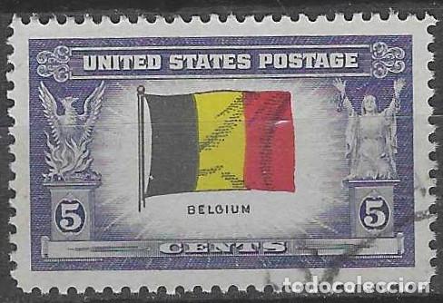 Sellos: ESTADOS UNIDOS 1943 - 2&ordf; GM, PA&Iacute;SES OCUPADOS POR EL EJE, B&Eacute;LGICA - USADO