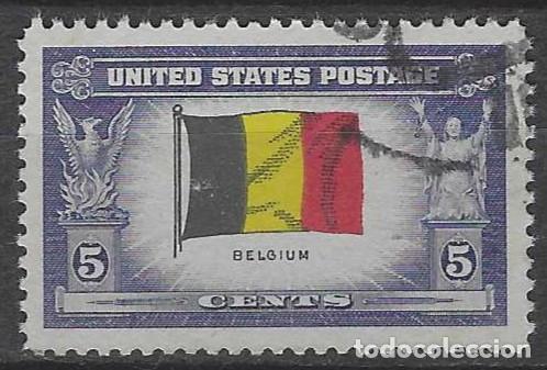 Sellos: ESTADOS UNIDOS 1943 - 2&ordf; GM, PA&Iacute;SES OCUPADOS POR EL EJE, B&Eacute;LGICA - USADO