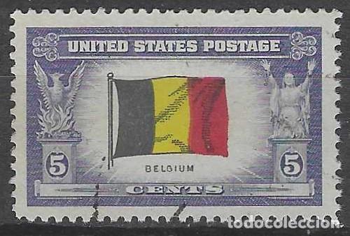 Sellos: ESTADOS UNIDOS 1943 - 2&ordf; GM, PA&Iacute;SES OCUPADOS POR EL EJE, B&Eacute;LGICA - USADO
