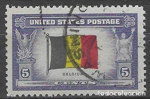 Sellos: ESTADOS UNIDOS 1943 - 2&ordf; GM, PA&Iacute;SES OCUPADOS POR EL EJE, B&Eacute;LGICA - USADO