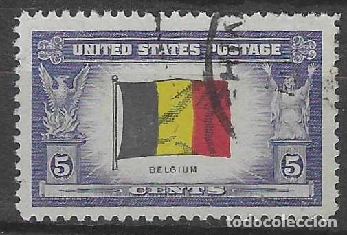Sellos: ESTADOS UNIDOS 1943 - 2&ordf; GM, PA&Iacute;SES OCUPADOS POR EL EJE, B&Eacute;LGICA - USADO