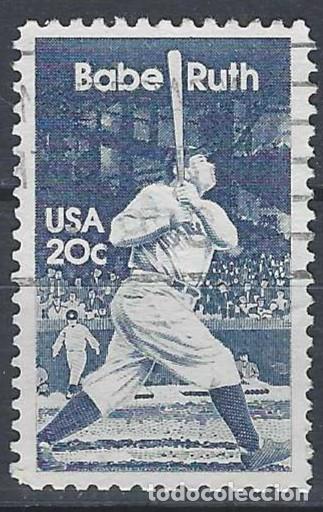 Francobolli: ESTADOS UNIDOS 1983 - BABE RUTH - USADO