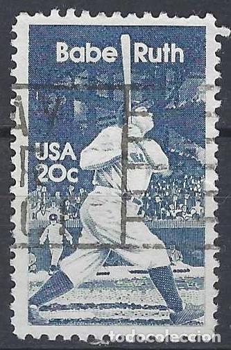 Francobolli: ESTADOS UNIDOS 1983 - BABE RUTH - USADO