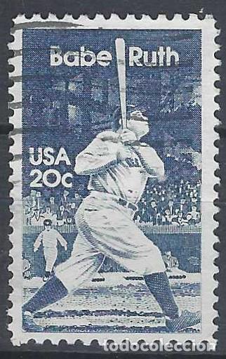 Francobolli: ESTADOS UNIDOS 1983 - BABE RUTH - USADO