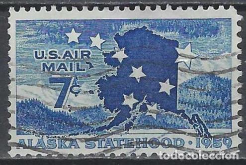 Briefmarken: ESTADOS UNIDOS 1959 - ESTADO DE ALASKA, A&Eacute;REO - USADO