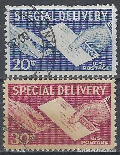 Sellos: ESTADOS UNIDOS 1954-57 - CORREO URGENTE, ENTREGA DE CARTA, S.COMPLETA - USADOS
