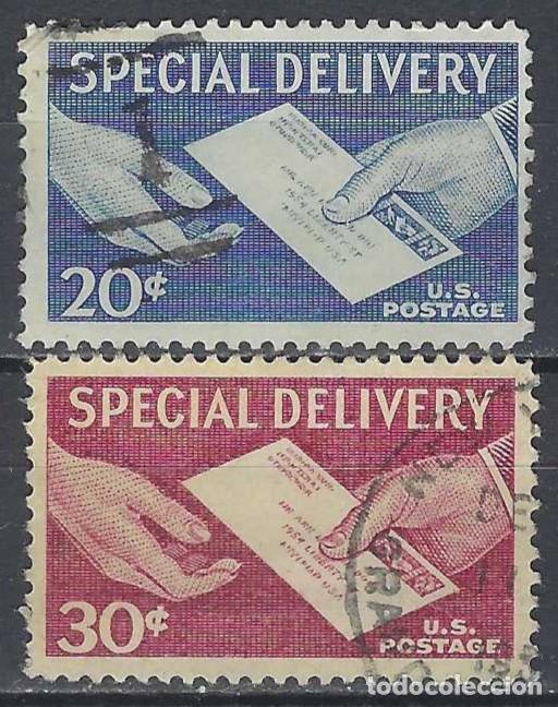 Sellos: ESTADOS UNIDOS 1954-57 - CORREO URGENTE, ENTREGA DE CARTA, S.COMPLETA - USADOS