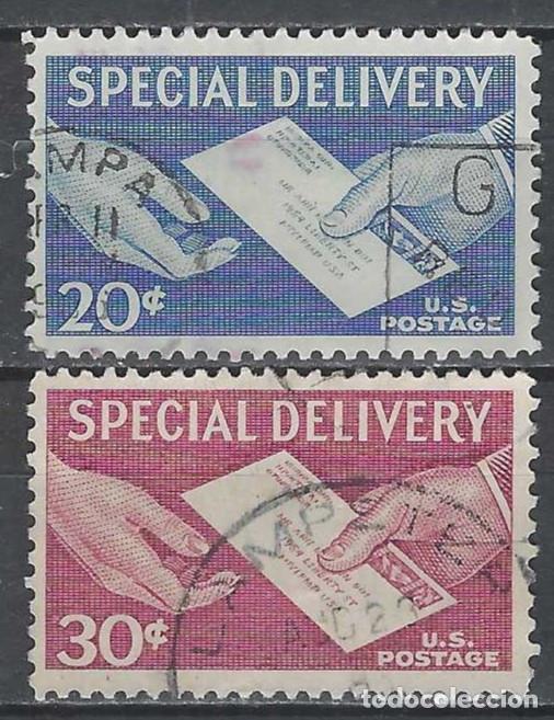 Sellos: ESTADOS UNIDOS 1954-57 - CORREO URGENTE, ENTREGA DE CARTA, S.COMPLETA - USADOS