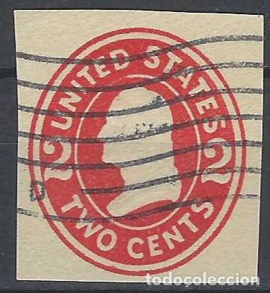 Sellos: ESTADOS UNIDOS - GEORGE WASHINGTON, 2 CENT IMPRESO Y GRABADO - USADO