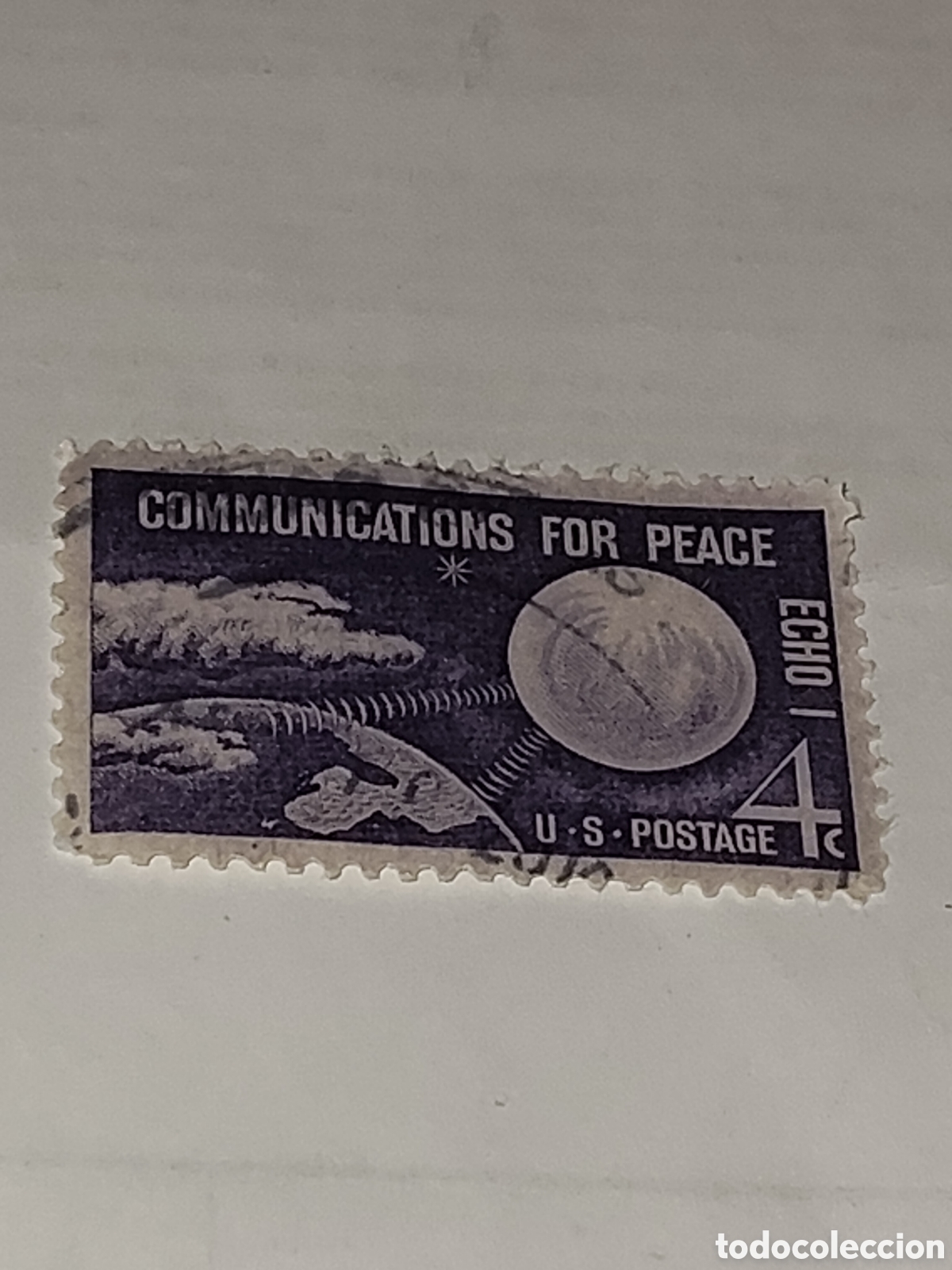 Briefmarken: Sello de Estados Unidos comunicaciones por la paz sat&eacute;lite Echo l a&ntilde;o 1960