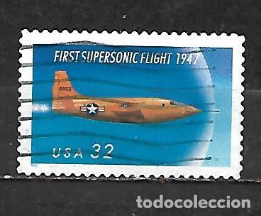 Sellos: 1997: 50 Aniversario del primer vuelo supers&oacute;nico. Adhesivo. (usado)