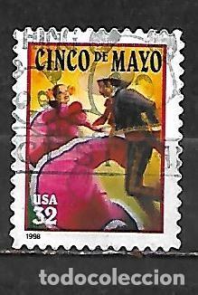Sellos: 1998: Fiesta mexicana del 5 de mayo. Conjunta. Adhesivo (usado)
