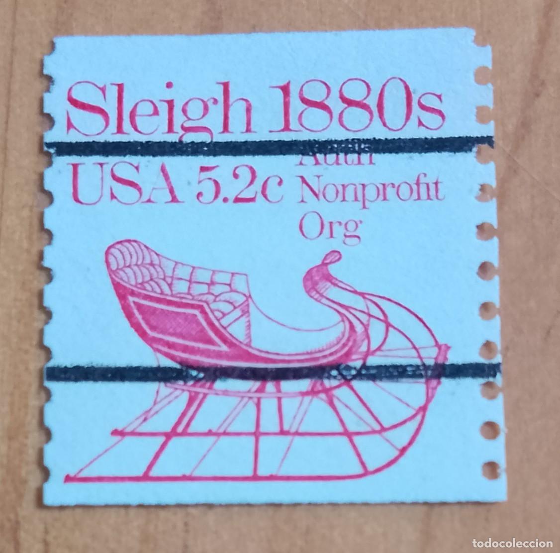 Sellos: EEUU - 5.2 C - TRINEO, SLEIGH 1880 S - VER DESCRIPCI&Oacute;N
