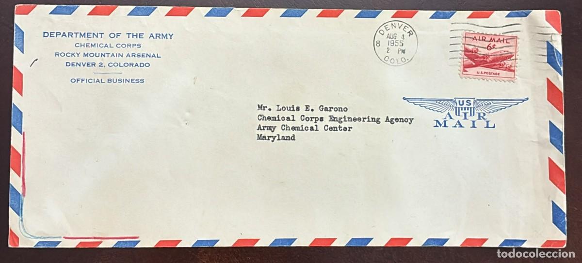 Timbres: MI) 1955 UNITED STATES, SILENT CANCELLATION, AIRMAIL, COVER SENT FROM DENVER TO MARYLAND,WITH DOUGLA