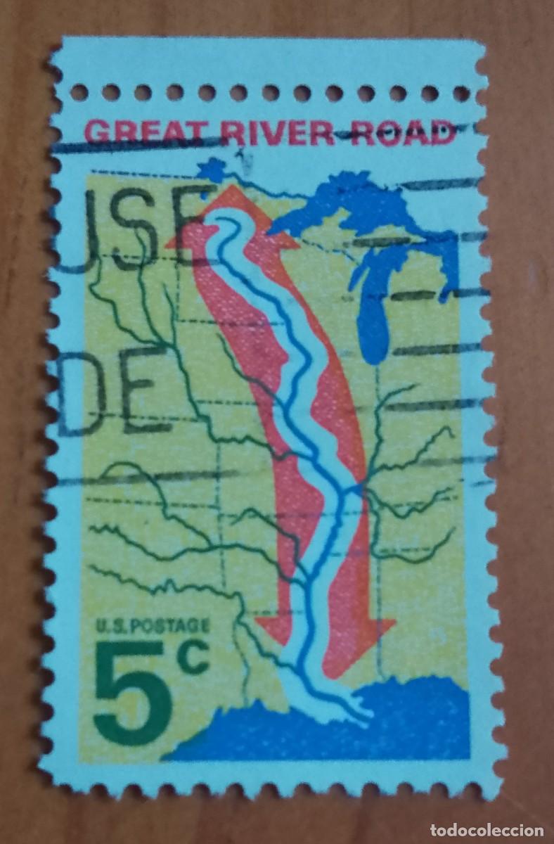 Timbres: ESTADOS UNIDOS - V/F 5 C - A&Ntilde;O 1966, GRAN CARRETERA DEL RIO MISSISSIPPI - VER DESCRIPCI&Oacute;N