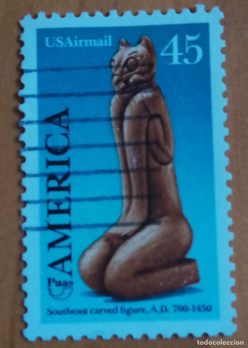 Timbres: ESTADOS UNIDOS - V/F 45 - FIGURA TALLADA DEL SURESTE - VER DESCRIPCI&Oacute;N