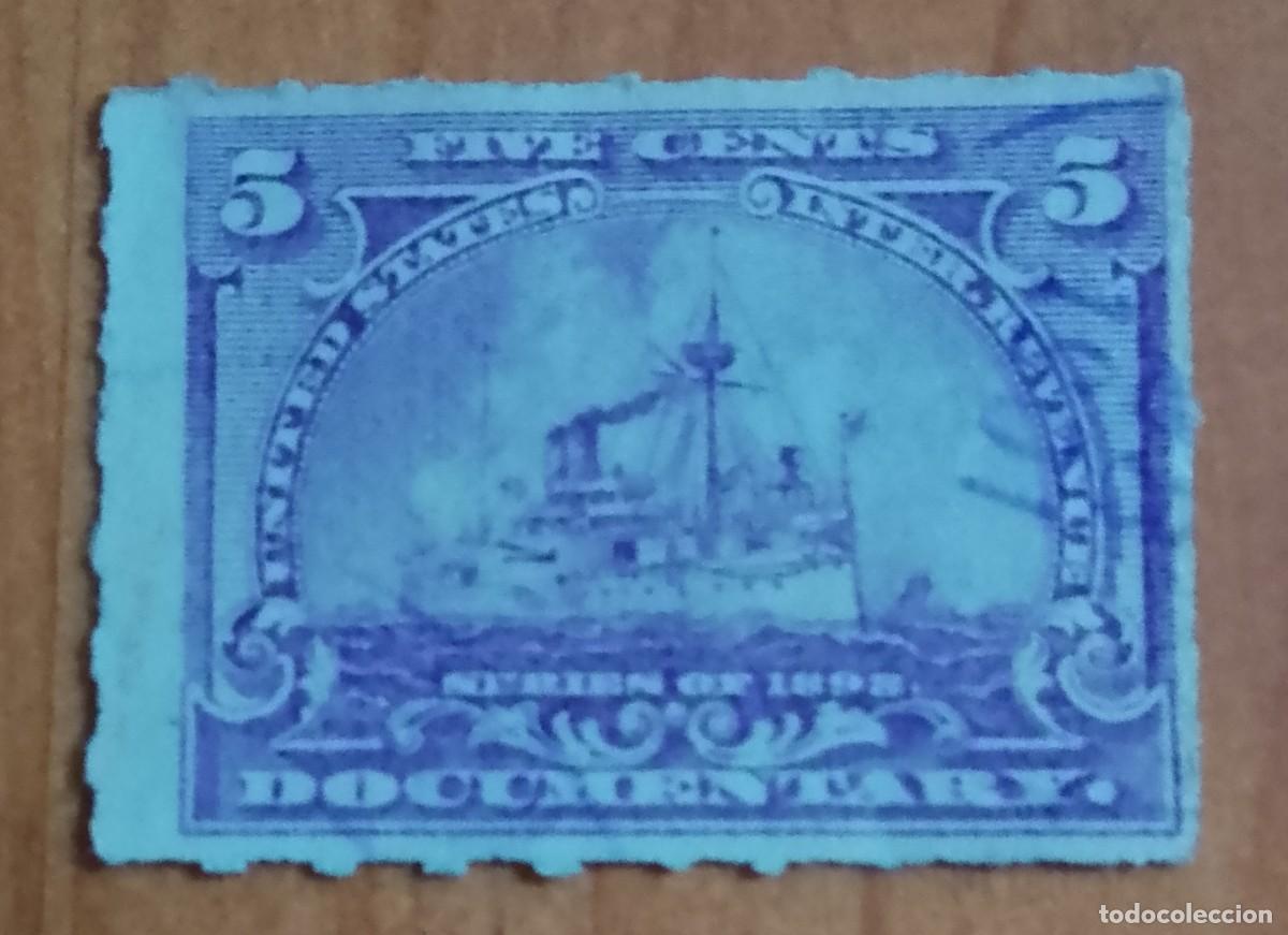 Timbres: ESTADOS UNIDOS - V/F 3 FIVE CENT - BARCO ACORAZADO, SERIES DE 1898 - VER DESCRIPCI&Oacute;N