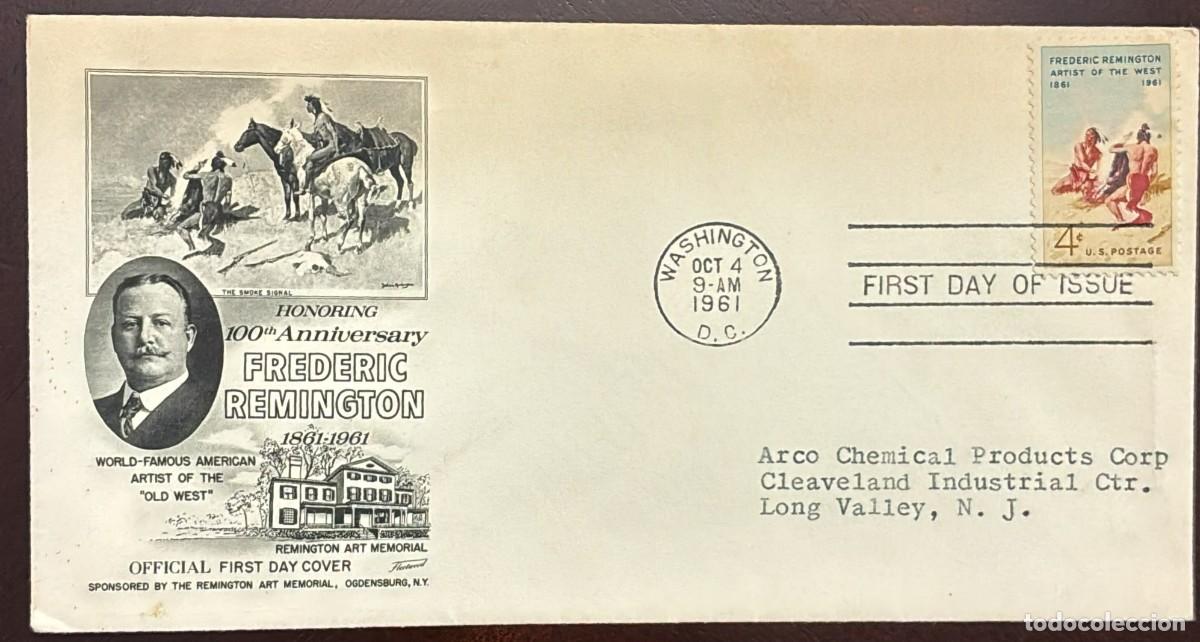 Timbres: MI) 1961 UNITED STATES, FDC, SILENT CANCELLATION, COVER SENT FROM WASHINGTON TO NEW JERSEY,CENTENARY