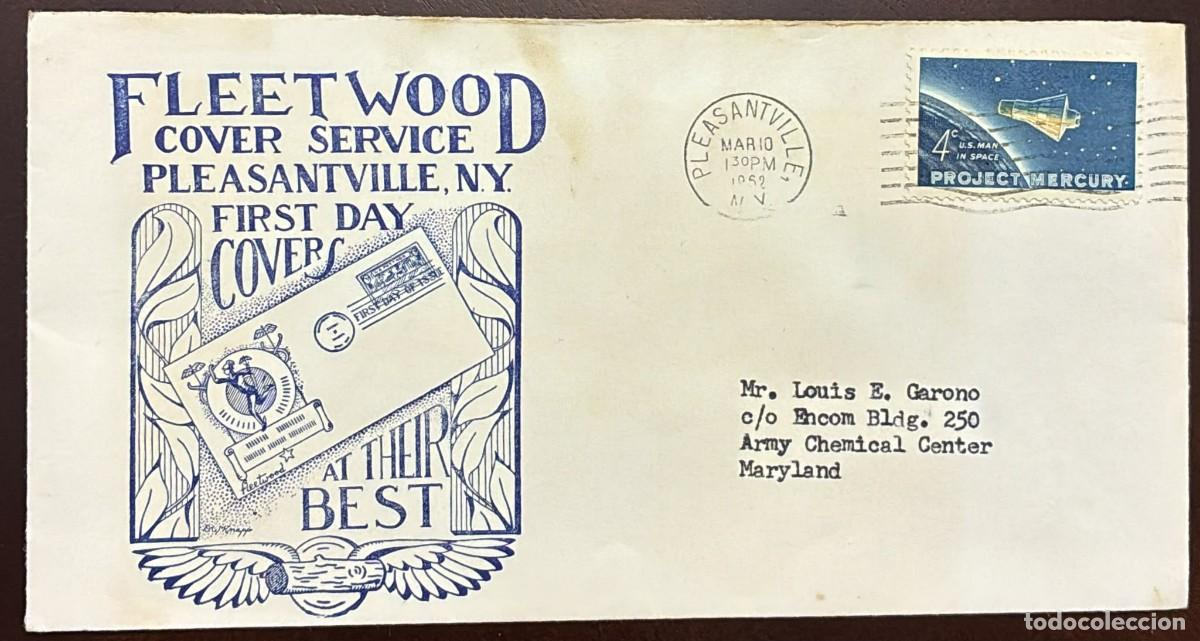 Timbres: MI) 1962 UNITED STATES, FDC, SILENT CANCELLATION, COVER SENT FROM PLEASANTVILLE TO MARYLAND,ORBITAL