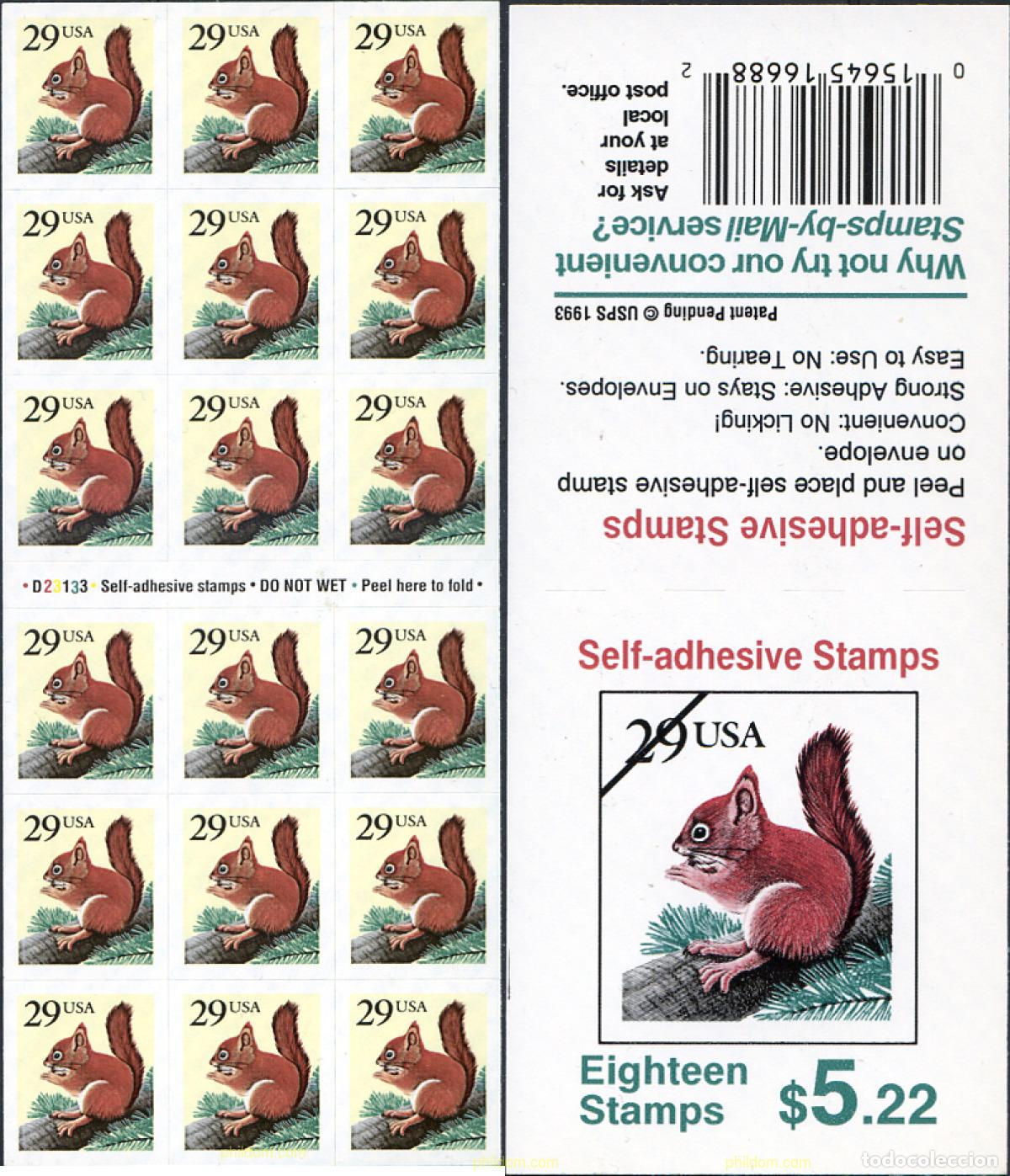 Sellos: 3197 MNH ESTADOS UNIDOS 1993 ARDILLA ROJA.