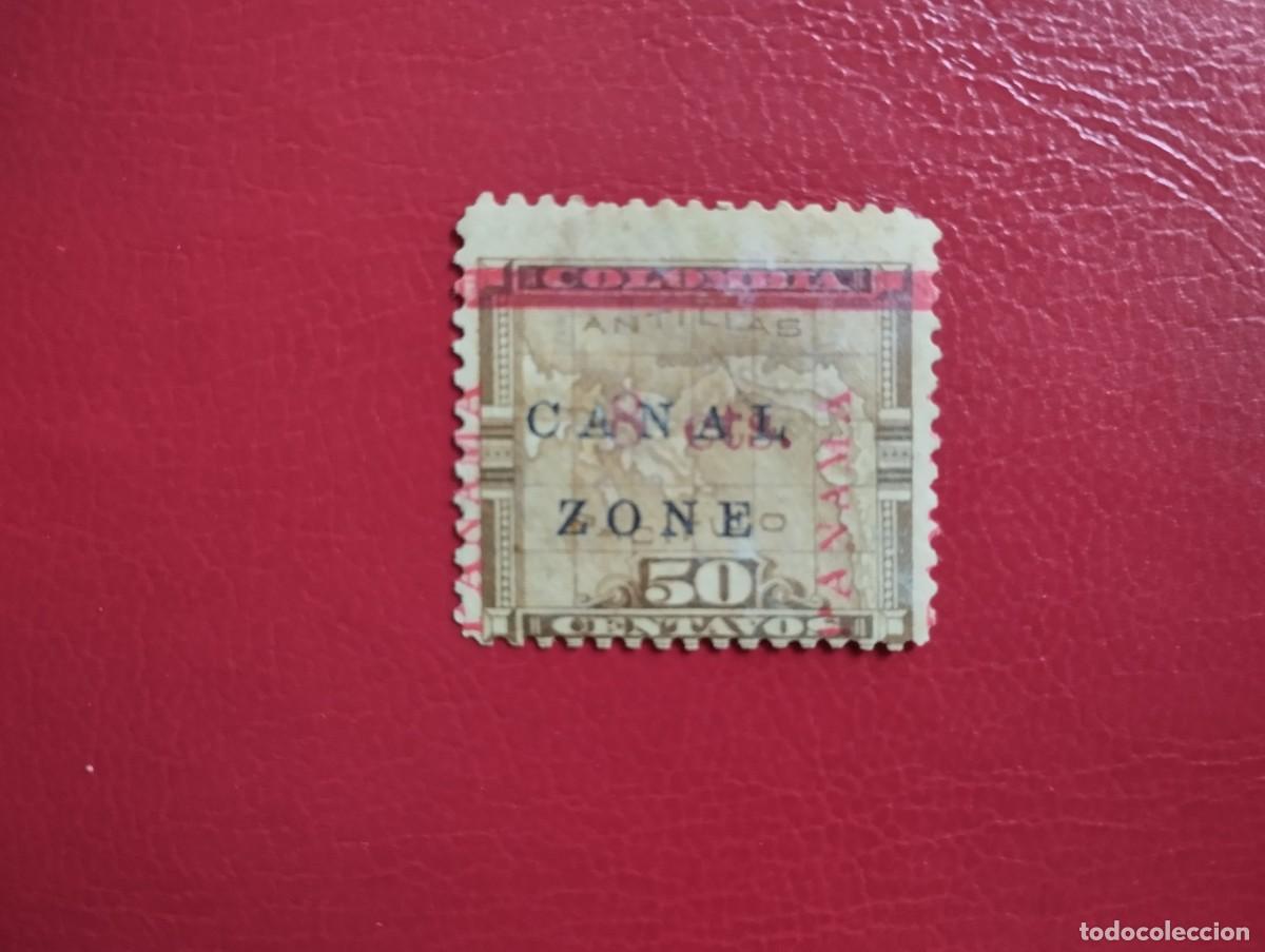Sellos: ZONA DEL CANAL DE PANAM&Aacute; POSESI&Oacute;N DE ESTADOS UNIDOS, A&Ntilde;O 1904, 50 CENTAVOS, SCOTT#20 USADO.