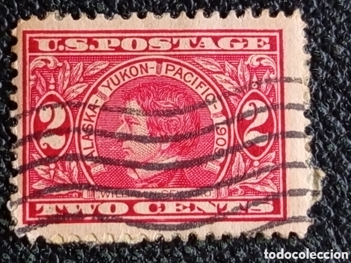 Sellos: Sello USA 1909 Alaska Yukon Pacific 2 Cents William Seward Scott 370