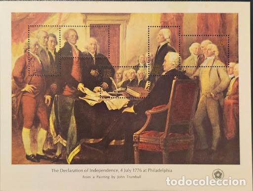 Sellos: EE.UU. Hoja Bloque Bicentenario (1976) &ndash; Declaraci&oacute;n de Independencia (John Trumbull)