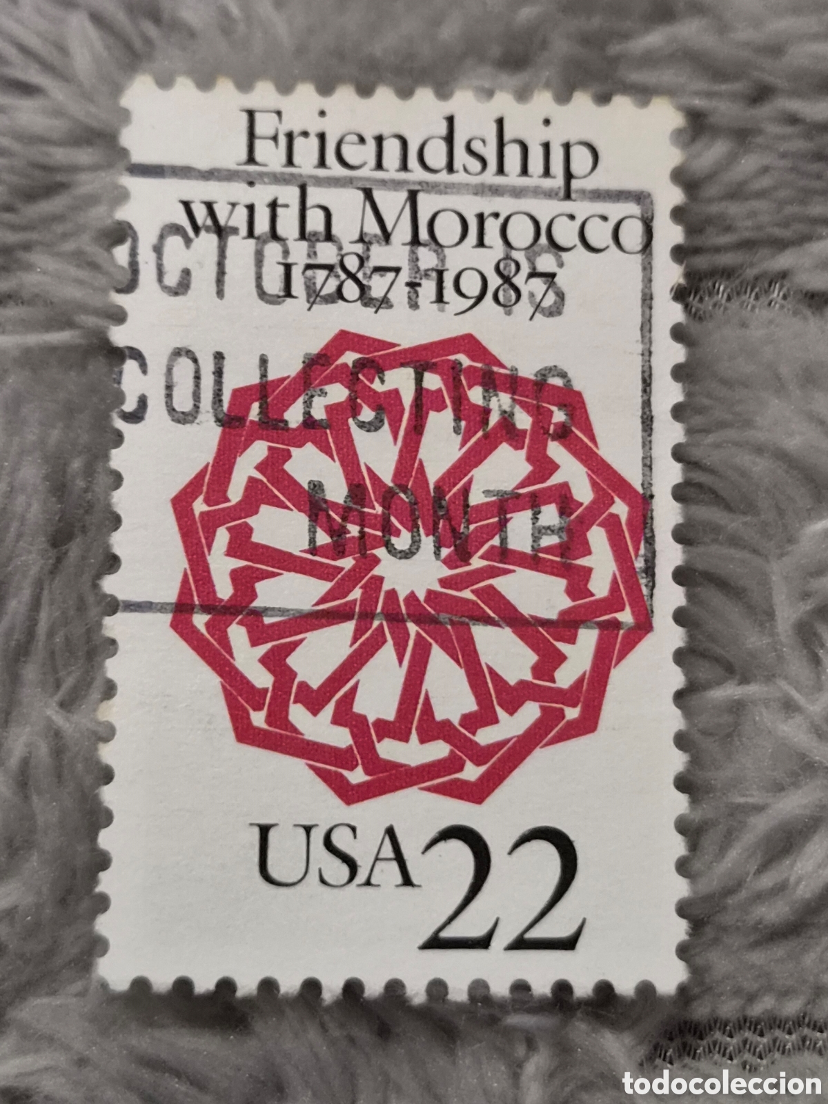 Sellos: Sello USA 1987 - Amistad con Marruecos Bicentenario 22c (Usado