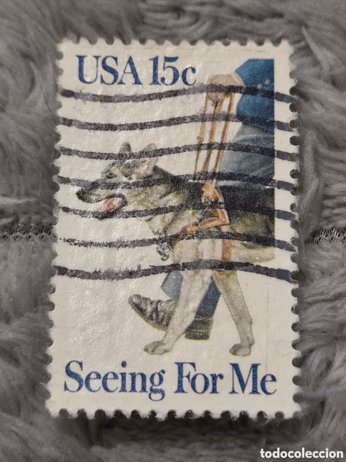 Sellos: Sello USA 1979 - Perro Gu&iacute;a &rdquo;Seeing For Me&rdquo; 15c (Usado)