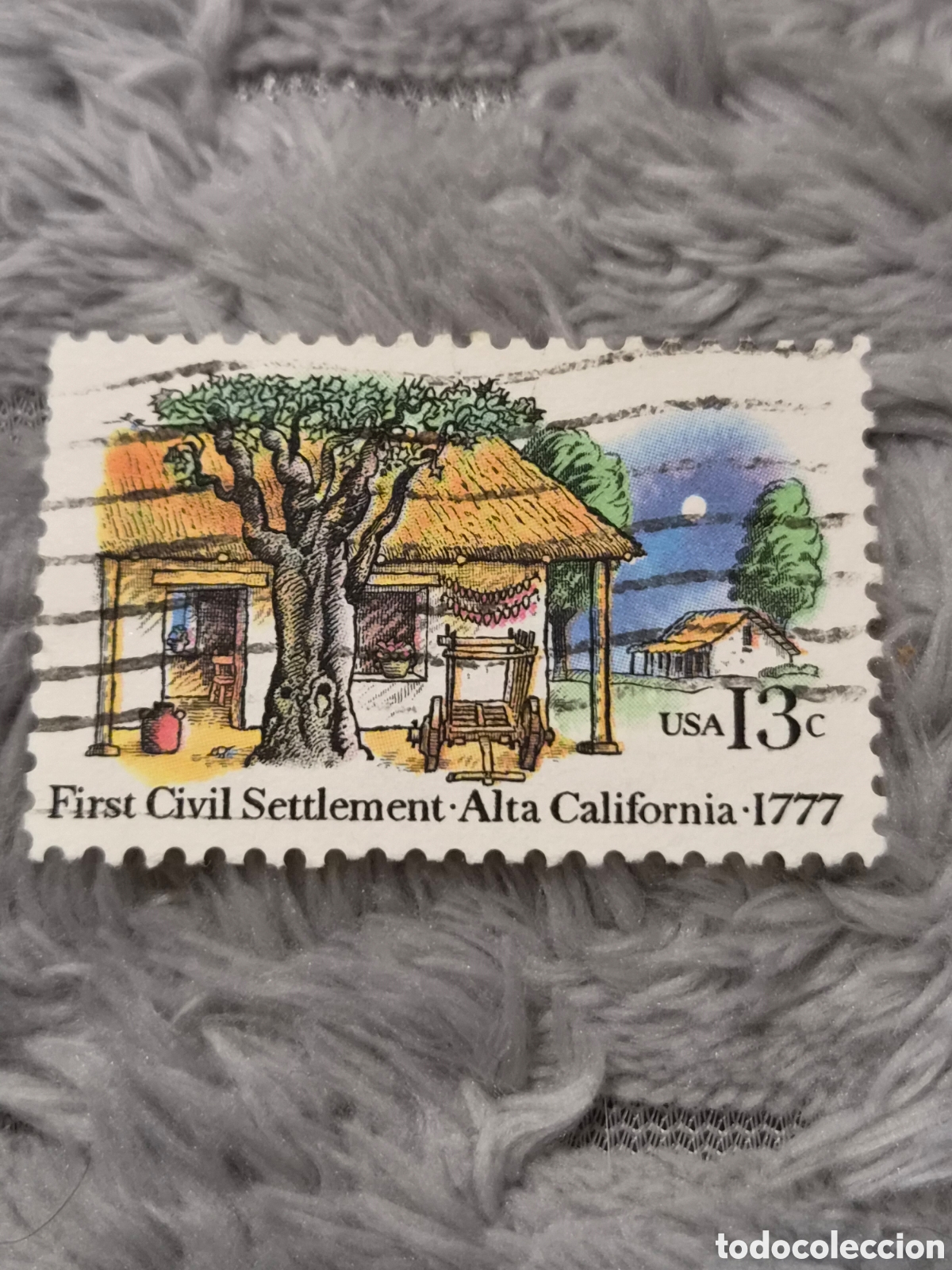 Sellos: Sello USA 1977 - Primer Asentamiento Alta California 13c (Usado)
