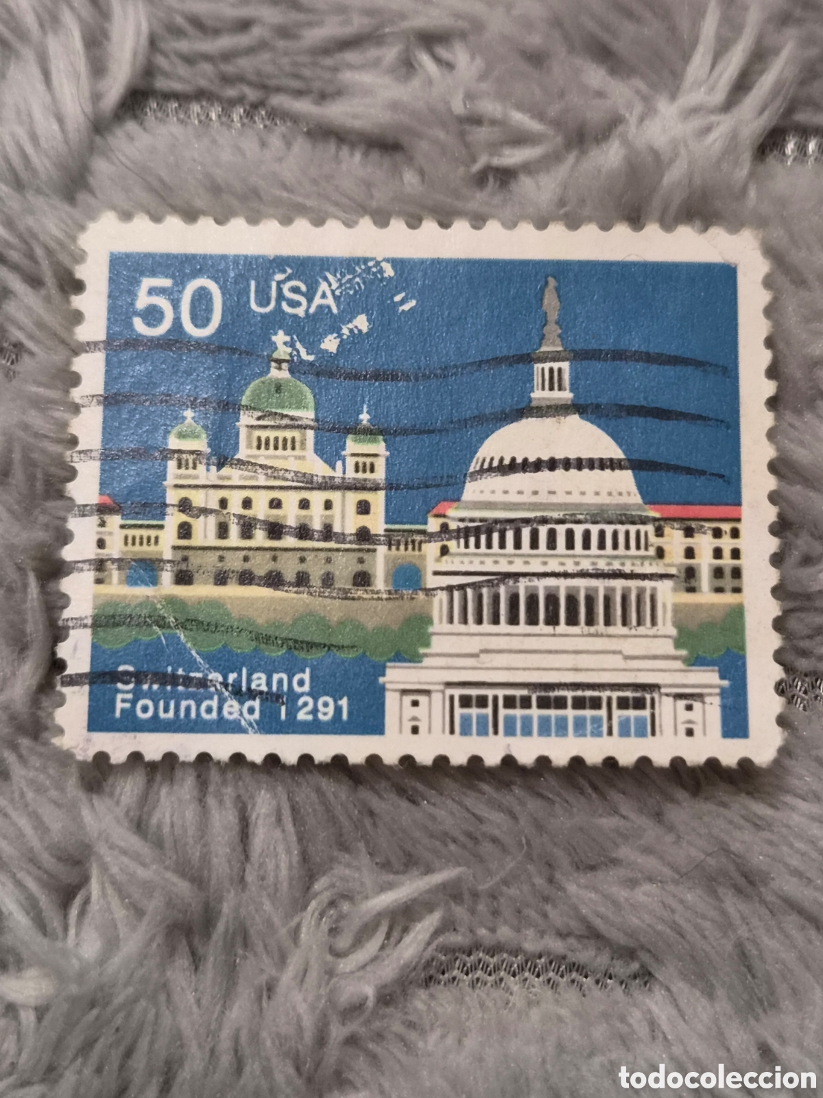 Sellos: Sello Postal USA 1991 - Conmemoraci&oacute;n 700 A&ntilde;os de Suiza (50c)
