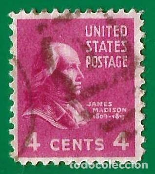 Sellos: Estados Unidos. 1938. Scott # 808. Presidente James Madison