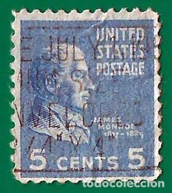Sellos: Estados Unidos. 1938. Scott # 810. Presidente James Monroe