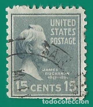 Sellos: Estados Unidos. 1938. Scott # 820. Presidente James Buchanan
