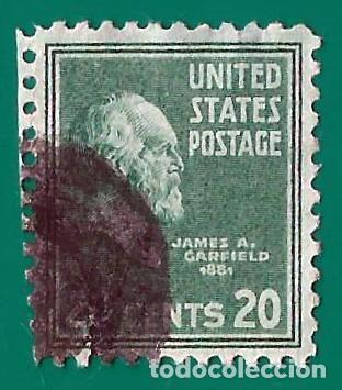 Sellos: Estados Unidos. 1938. Scott # 825. Presidente James A. Garfield