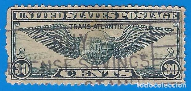 Sellos: Estados Unidos. 1939. Scott # C24. Trasatlantico y Alas